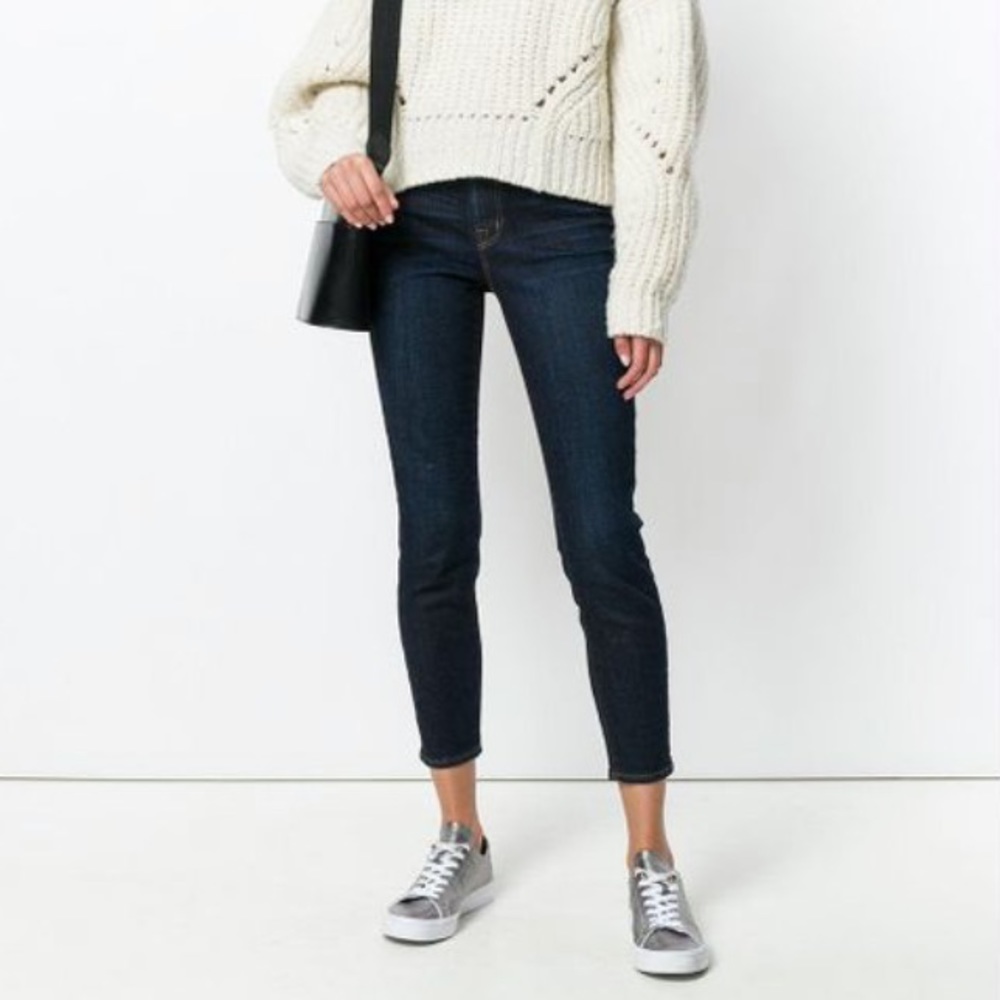 J Brand Mid-Rise Capri Dark Blue Jeans